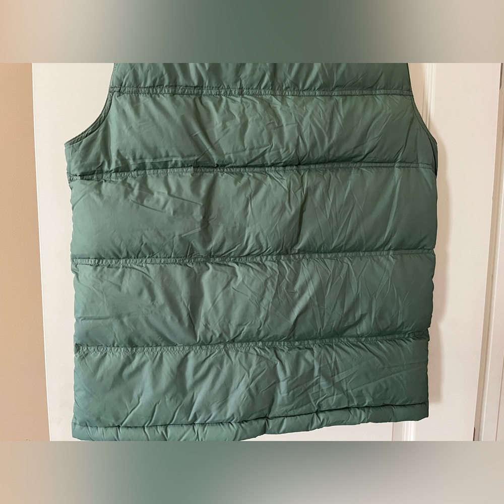 Men’s Lands' End Olive Quilted Jacket Feather Down Vest Size Medium - Picture 4 of 15